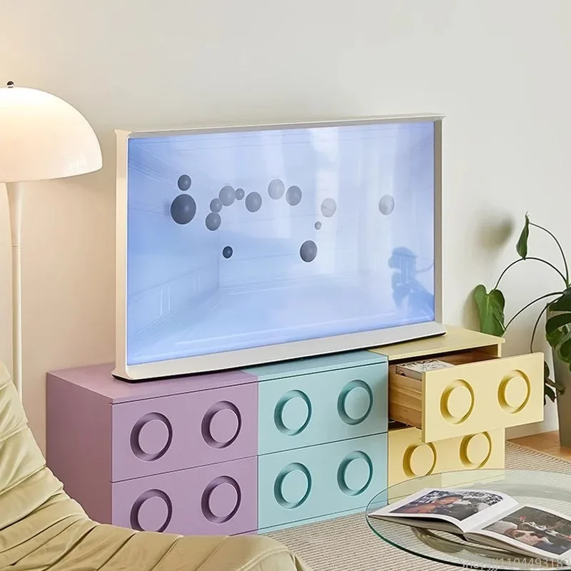 Nordic Cream Compact Bedside Cabinet, Colorful Designer Bedroom Side Table No Assembly Required