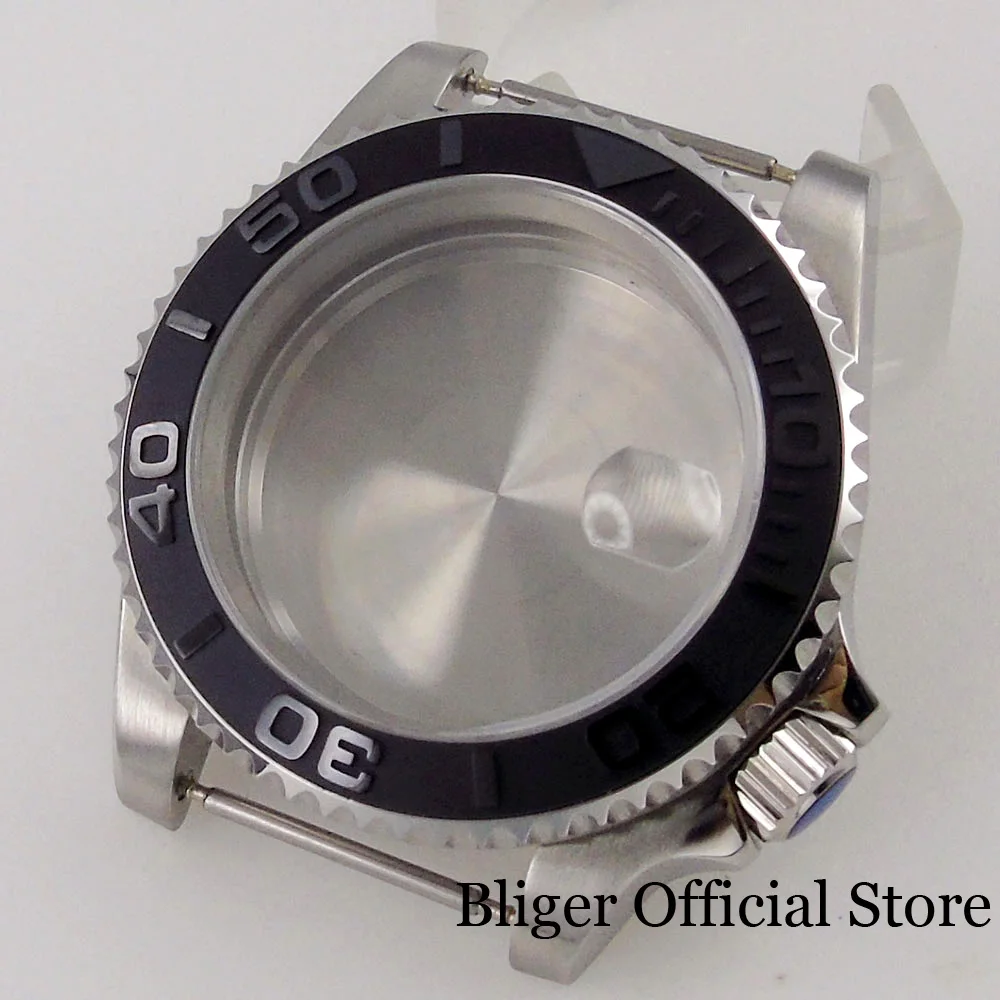 

BLIGER 40mm Watch Case Sapphire Glass Silver Fit NH35A NH36A ETA 2824 PT5000 Movement 3.8 o'clock Crown