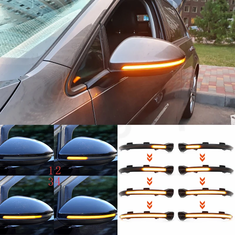 

2Pcs For VW Golf 7 MK7 7.5 GTI R Sportsvan Touran L II LED Dynamic Turn Signal Blinker Repeater Side Mirror Indicator Light