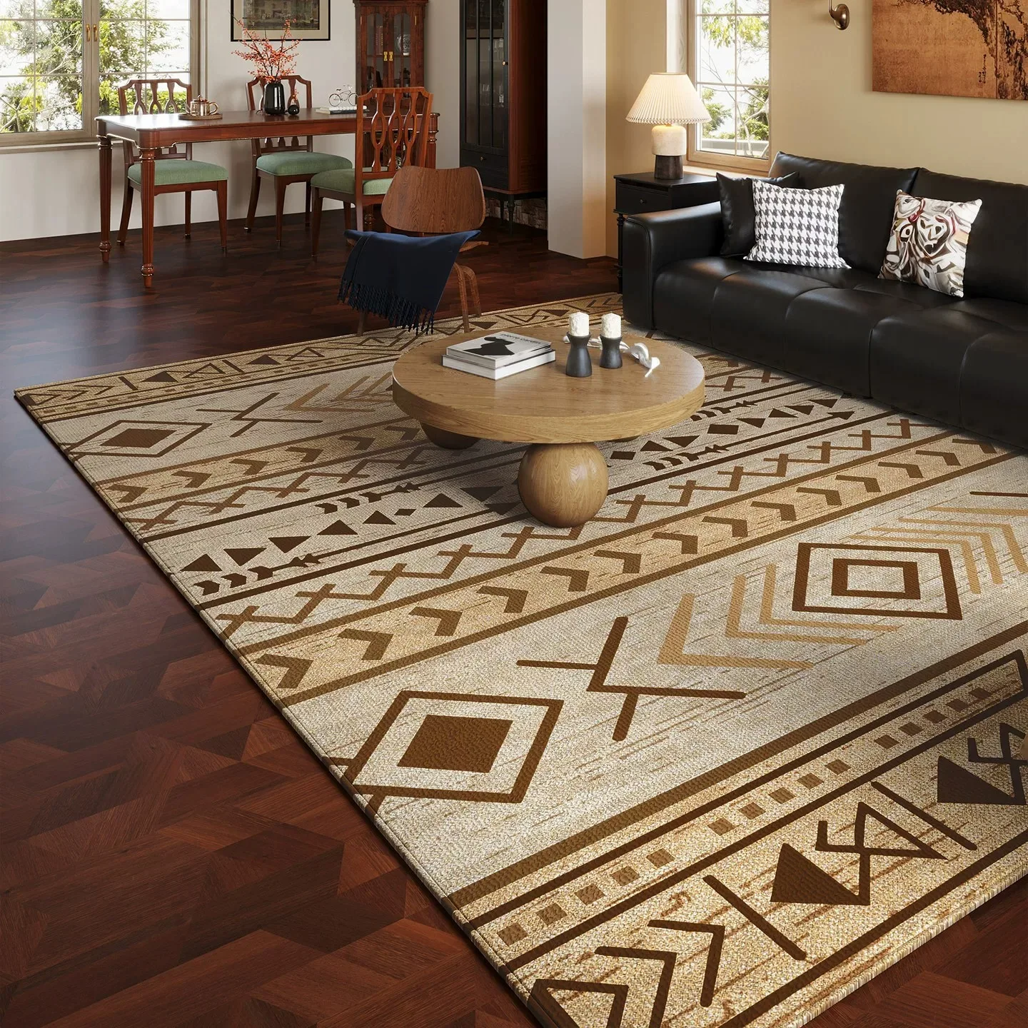 Large Area Rugs Living Room Vintage Tribal Home Decoration Waterproof Coffee Tables Floor Mat Soft Bedroom Carpet Tapete Sala 러그