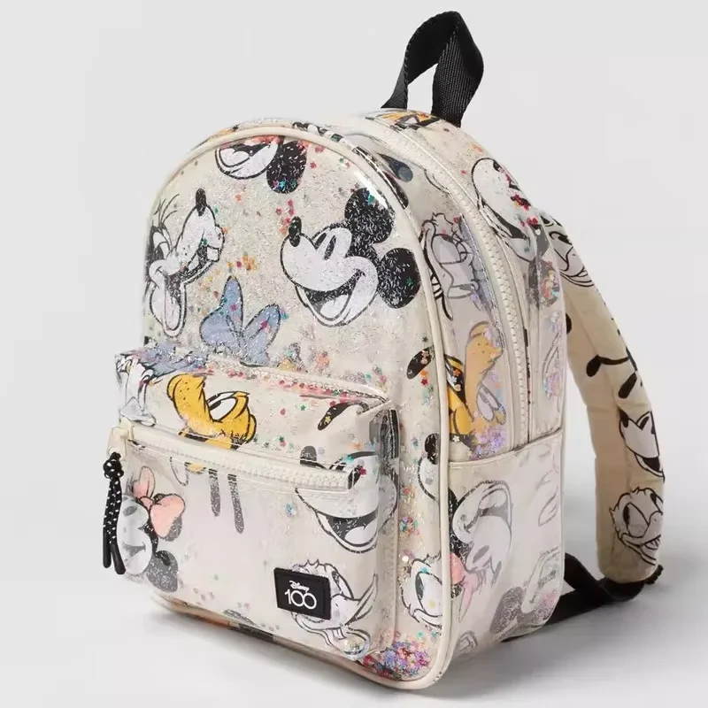 2025 MINISO Disney Backpack Girls Backpack Mickey Mouse Print Girls Travel Storage Fashion Cartoon Baby Mini Backpack