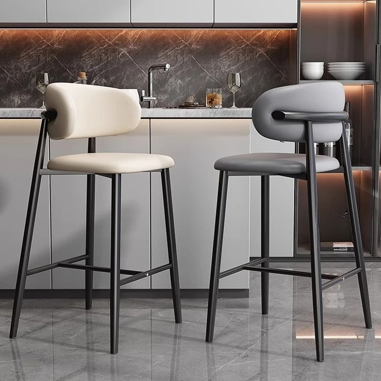 Bar chair Home high stool Bar stool Island high Simple stool Bar Backrest