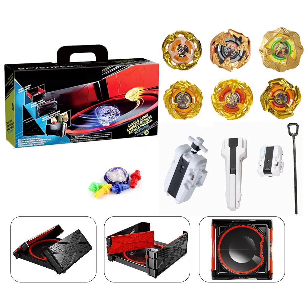 Gold 6PCS Set DX-24 BX00-00/02/15/35 UX00-03 with Stadium Launchers Spinning Tops Toys