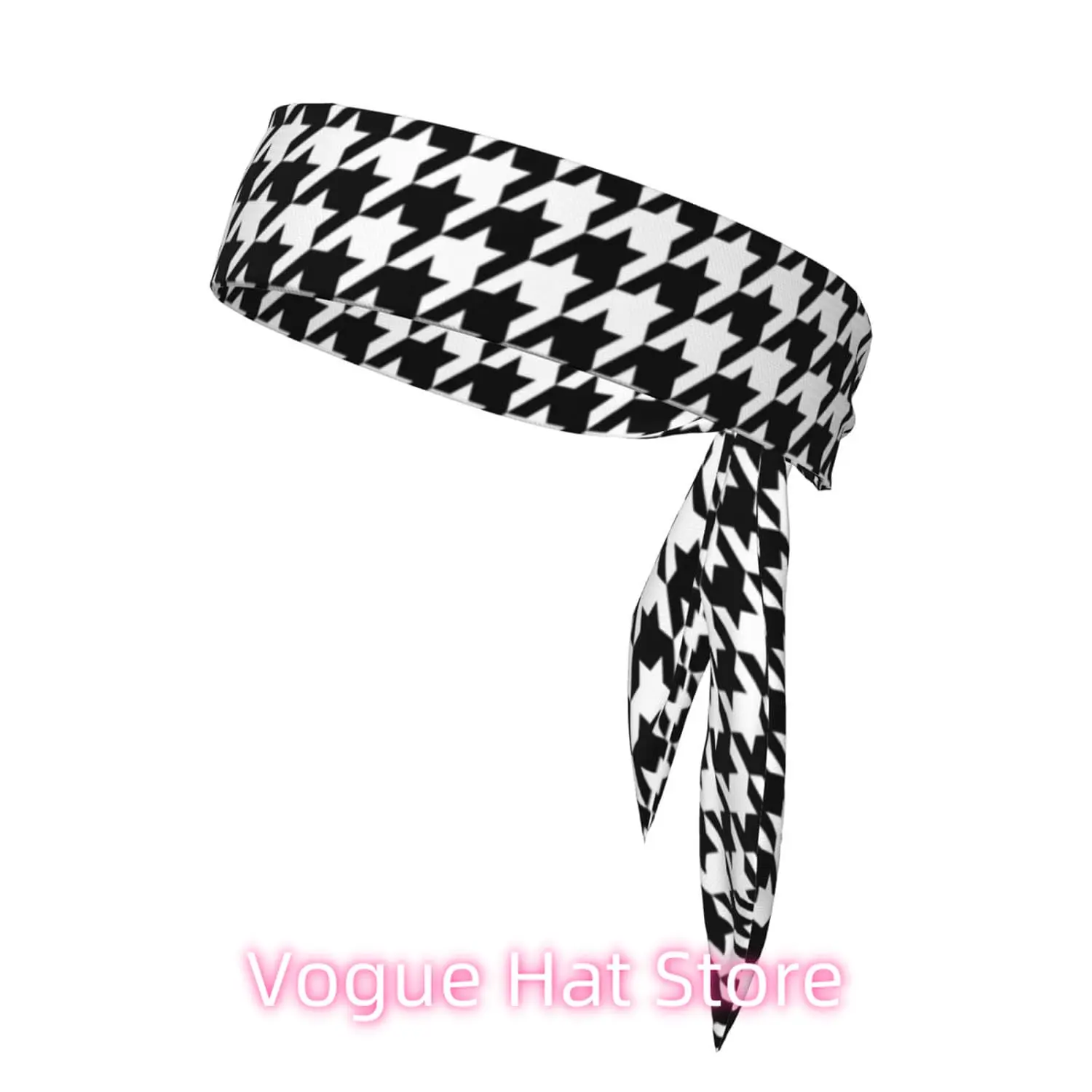 

Sport Tie Headbands black and white houndstooth Tennis Head Tie for Men Women