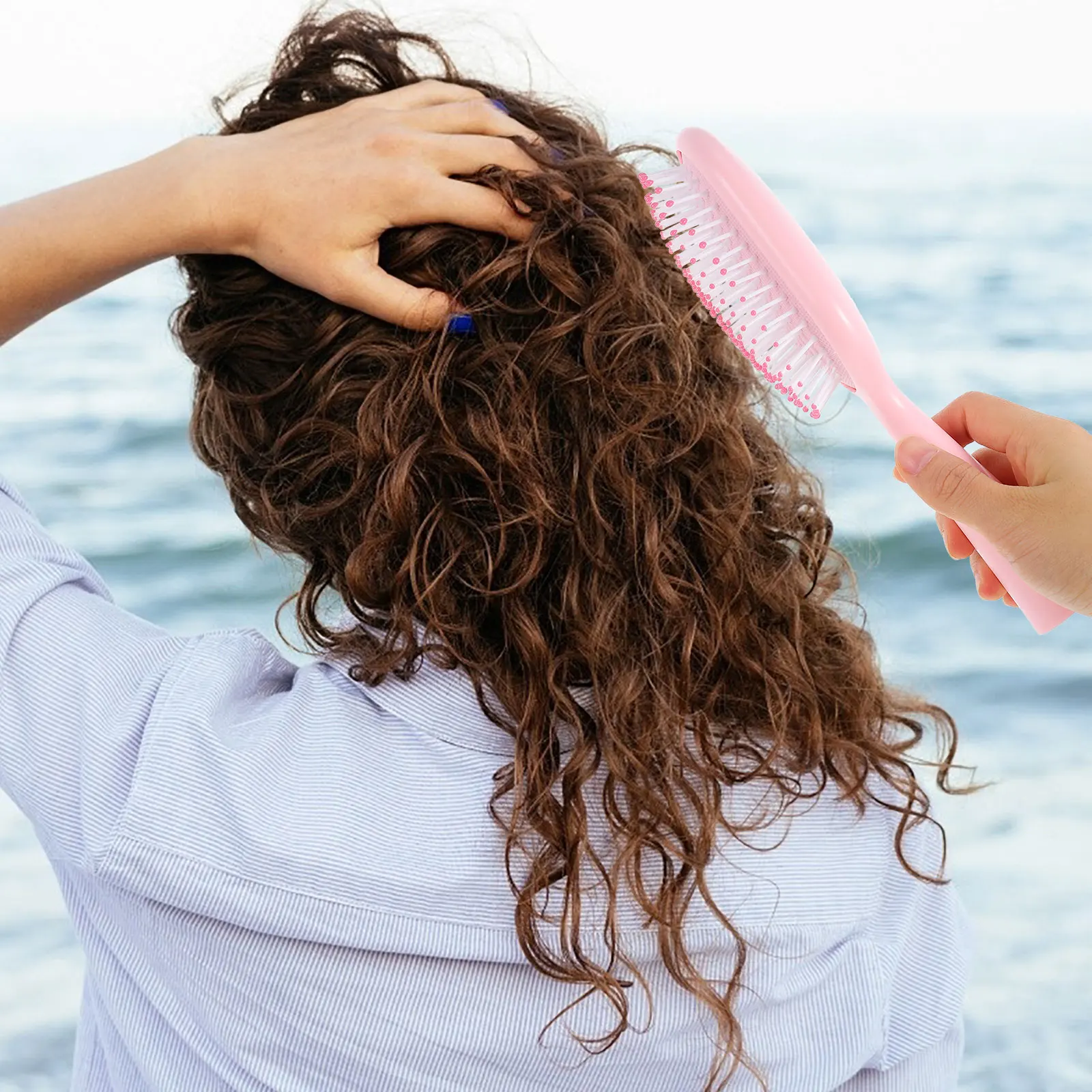 

2Pcs Hair Comb Women Long Handle Plastic Detangler Scalp Massagers Combs Massage Hairbrushes Salon Styling Tools Hair