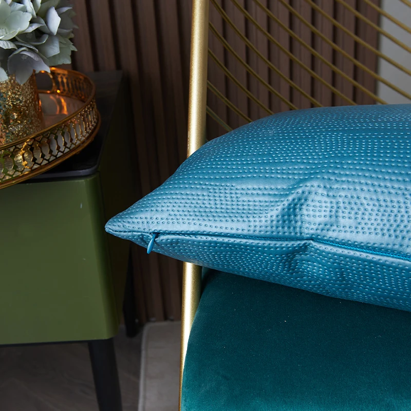 PU Leather Knurling Cushions Cover 45x45cm Plain Pillow Covers Decorative Room Decor Luxury Sleeping Pillows Case For Couch