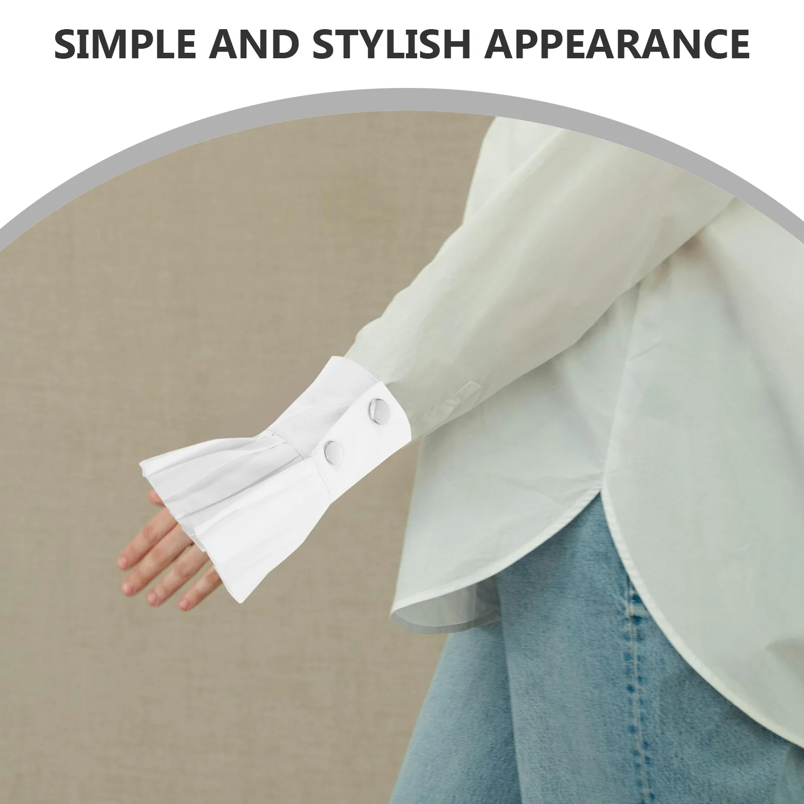 

2pcs White Fake For Women Detachable Chiffon Sleeve Cuffs Decorative Wrist Accessories For Shirts Dresses Wedding – Ruffle Arm