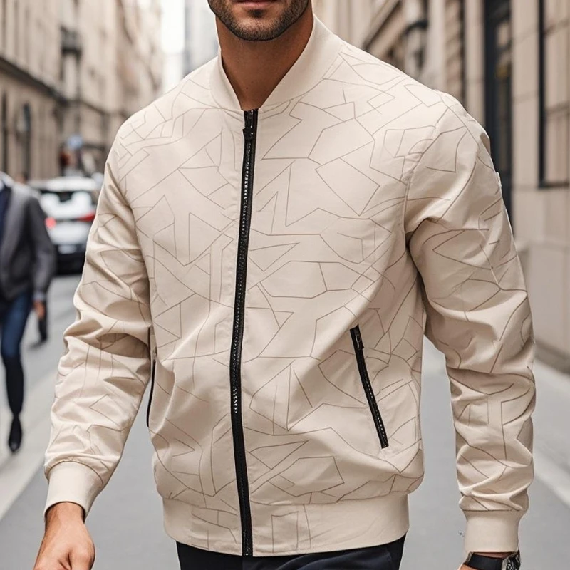 

Casual Men's Jackets Spring Autumn New Korean Edition Business Stand Up Collar Coat Men Versatile Casual Outdoor Trendy Coats