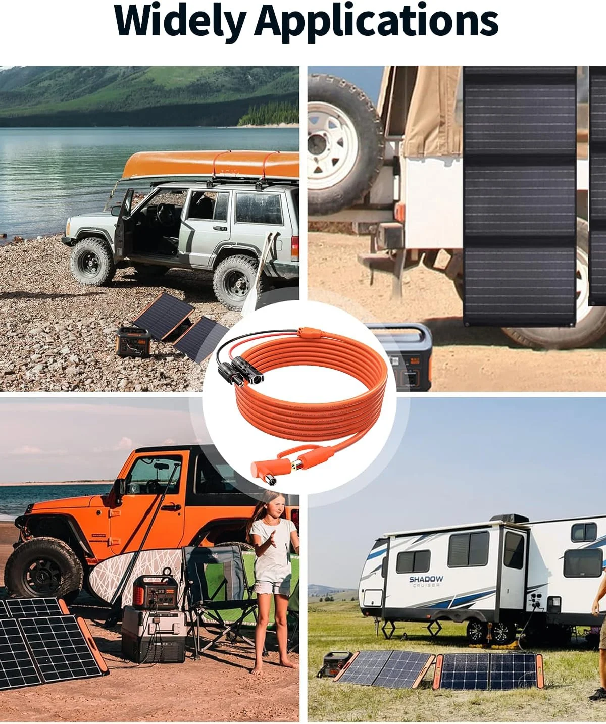 JMUYTOP 14AWG Solar panel Cable to DC 8020 7909 Connectors 3m/10ft/11in For Jackery Explorer 3000 Pro/2000 Plus/2000 Pro/1500