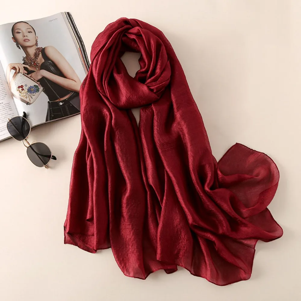 

New Pure Color Women Plain Scarf Linen 180x85cm Female Sunscreen Shawl Foulard Bandanas Plus Size Hijab