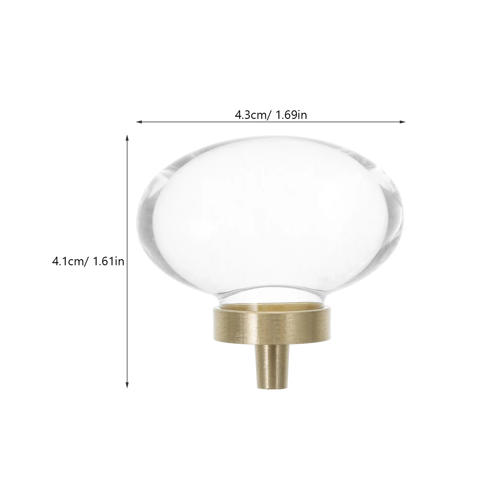 Oval Crystal Cabinet Knobs Brass Tone Decorative Drawer Pulls Kitchen Cabinet Hardware Bathroom Dresser Wardrobe Cupboard Knobs