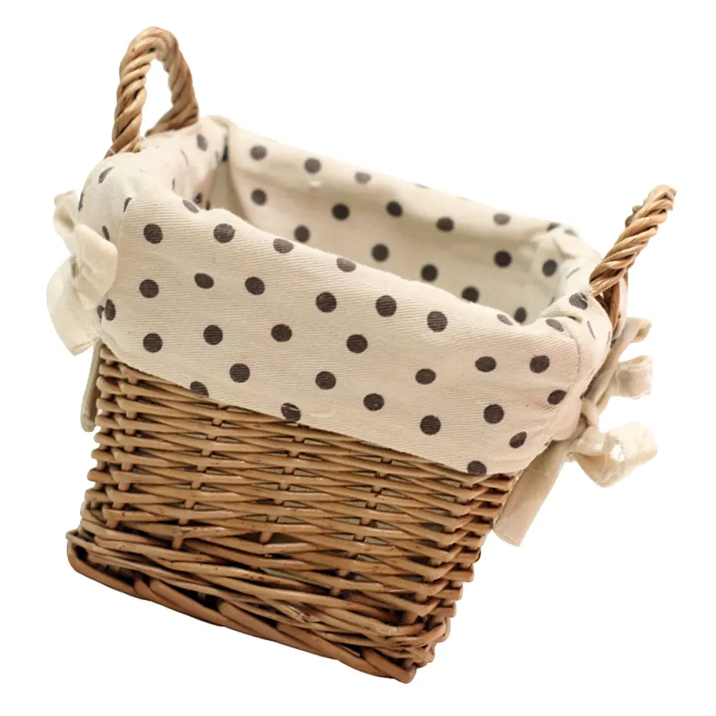 

Woven Storage Basket Small Rattan Tray Portable Decorative Flower Basket Home Wedding Party Banquet Gift Packing Storage