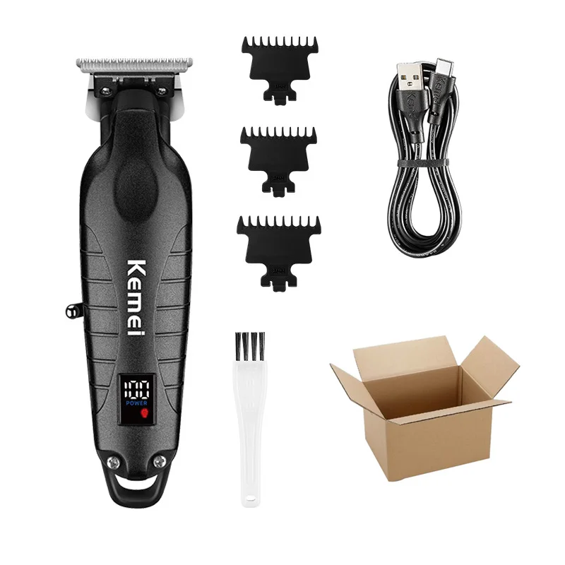 Kemei KM-2293 Hair Clipper Professional Electric Rechargeable Barber Trimmer  Cordless Trimmer Type-c Zero Gapped Cutting