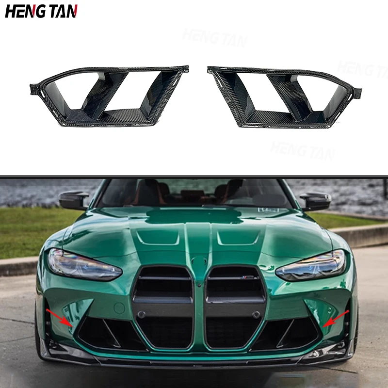 For BMW G80 M3 G82 G83 M4 2021+ Dry Carbon Fiber Car Front Bumper Air Intake Grille Vent Cover Trim Car Accessories