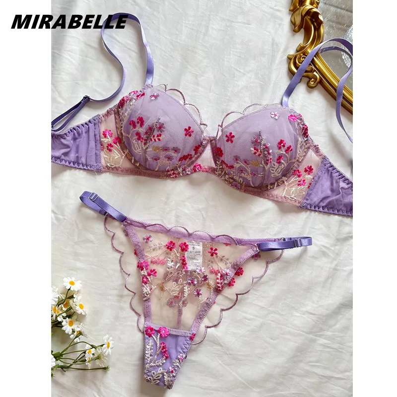 MIRABELLE Fairy Lingerie Beautiful 2 Pcs Underwear Transparent Lace Exotic Sets See Through Delicate Bilizna Sexy Fancy Intimate