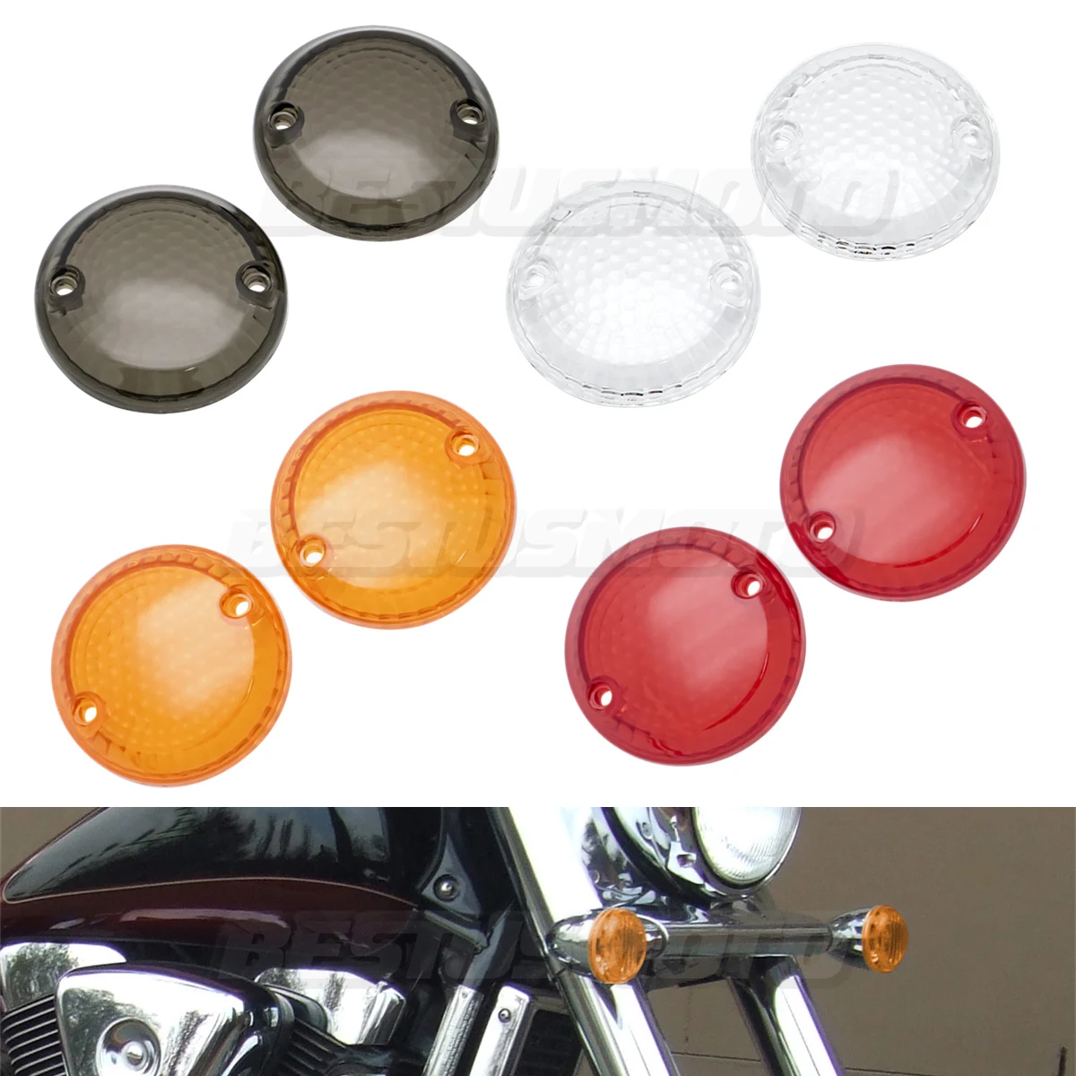 Capa de Lente de Sinalizador ABS para Suzuki Intruder 1500 VL1500 1400 VS1400GL Marauder 800 VZ800 Boulevard Cruisers