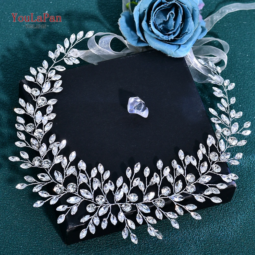 

TOPQUEEN Elegant Rhinestone Headwear Wedding Headpiece Bride Bridesmaid Headband Handmade Party Hair Jewelry Holiday Gift HP920