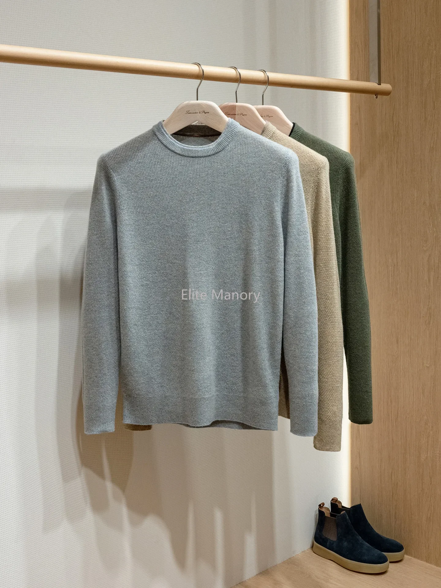 100% cashmere, old money wind warm double layer cashmere sweater