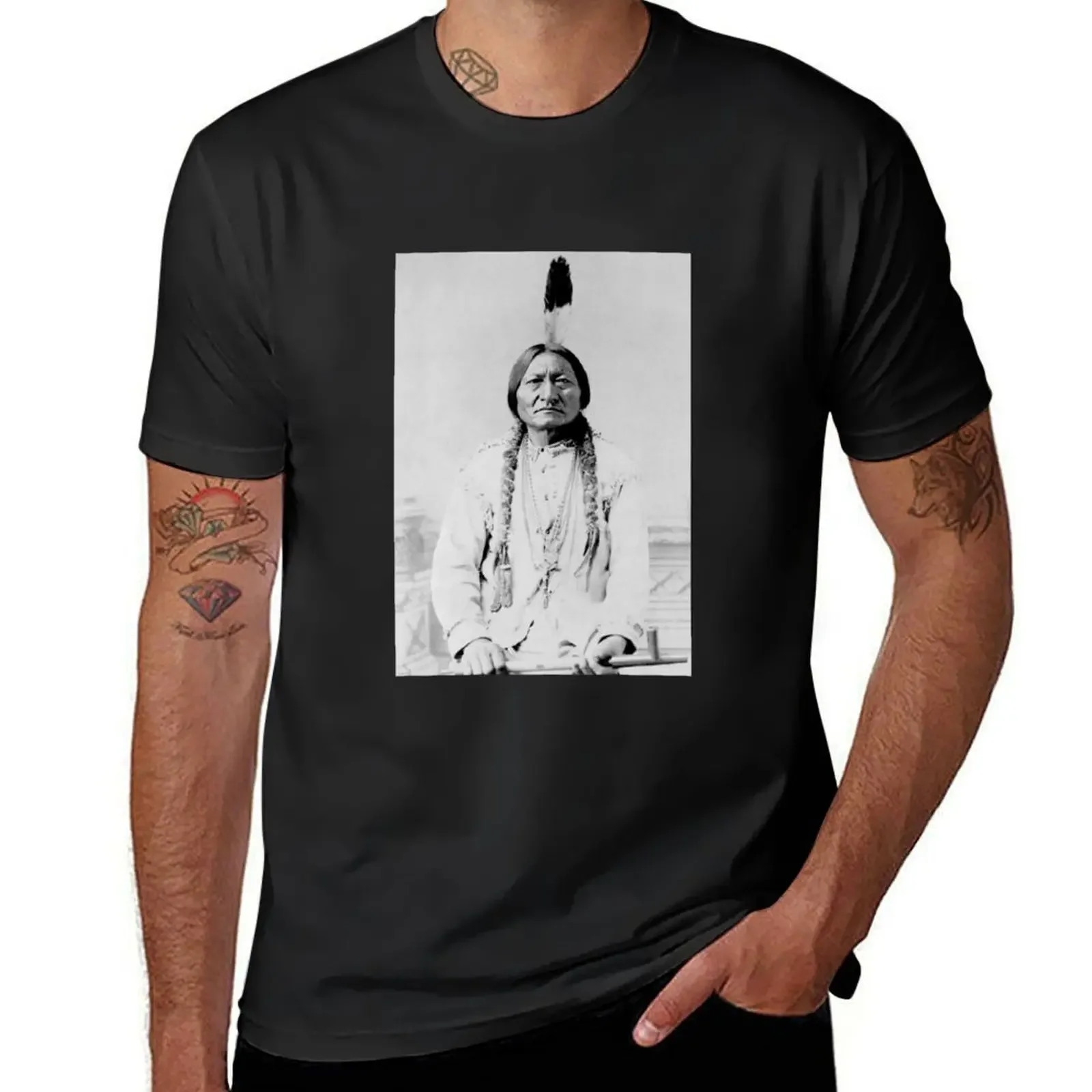 

Sitting Bull T-Shirt shirts graphic tee essential t shirt graphic tee shirt tops Men's cotton t-shirt