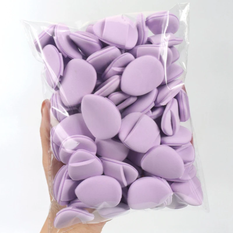 50 ピース/ロットソフトメイクアップスポンジミニフィンガーパウダーパフドライウェット両用パフフェイシャルコンシーラーメイクアップツール美容用品