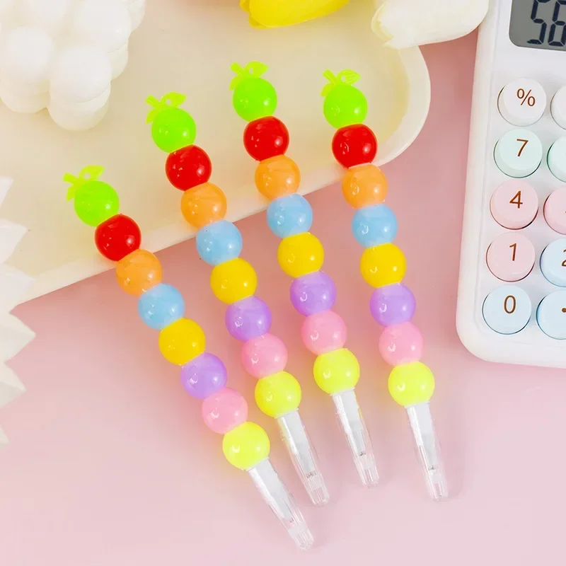 

50PCS Creative Stress Relief Rainbow Beads String Neutral Pen Student Stationery Prizes Gifts