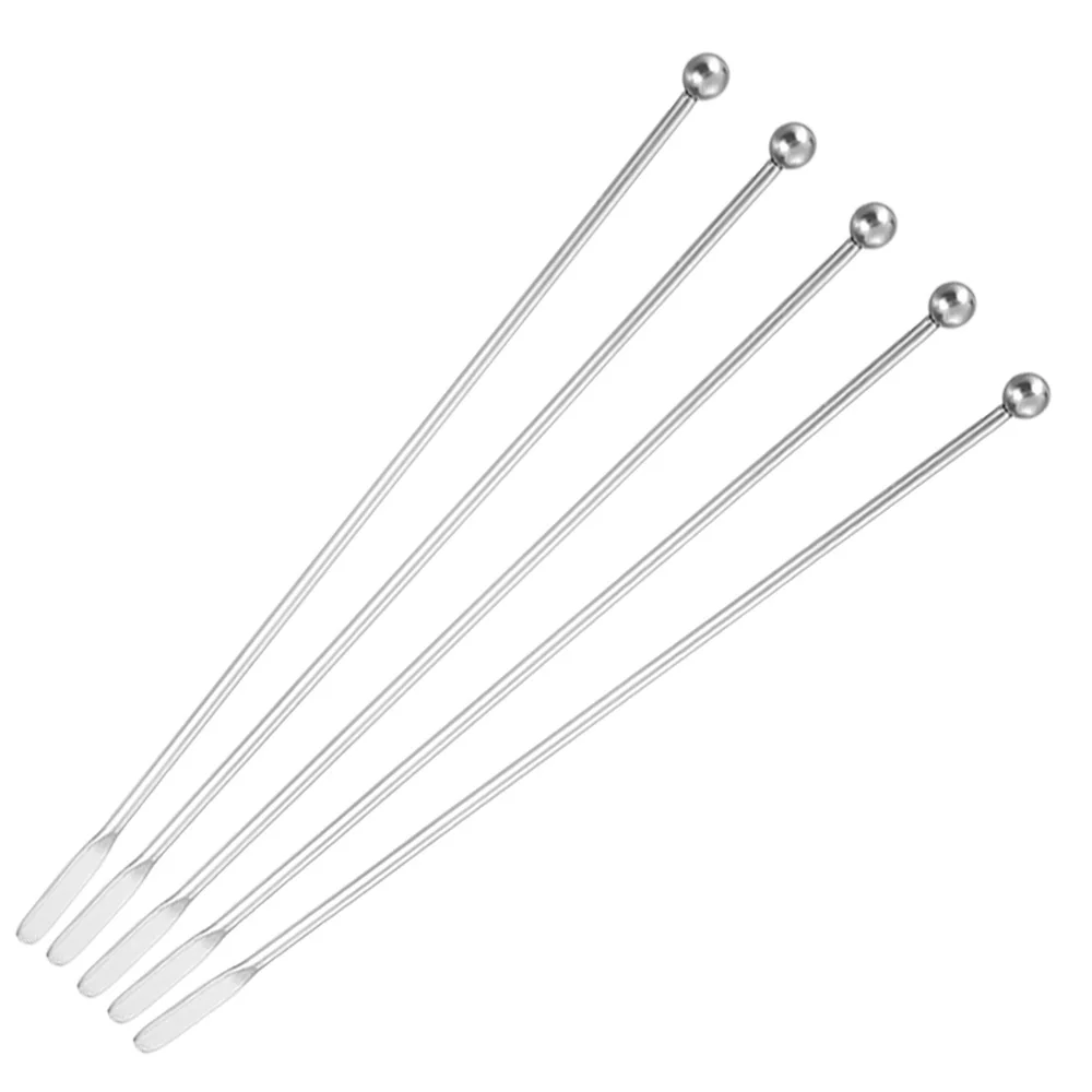 5 Stück 304 Edelstahl Cocktail-Rührstäbe für Hochzeiten und Partys, Bar-Mixwerkzeuge, Cocktail-Rührer, Swizzle-Sticks