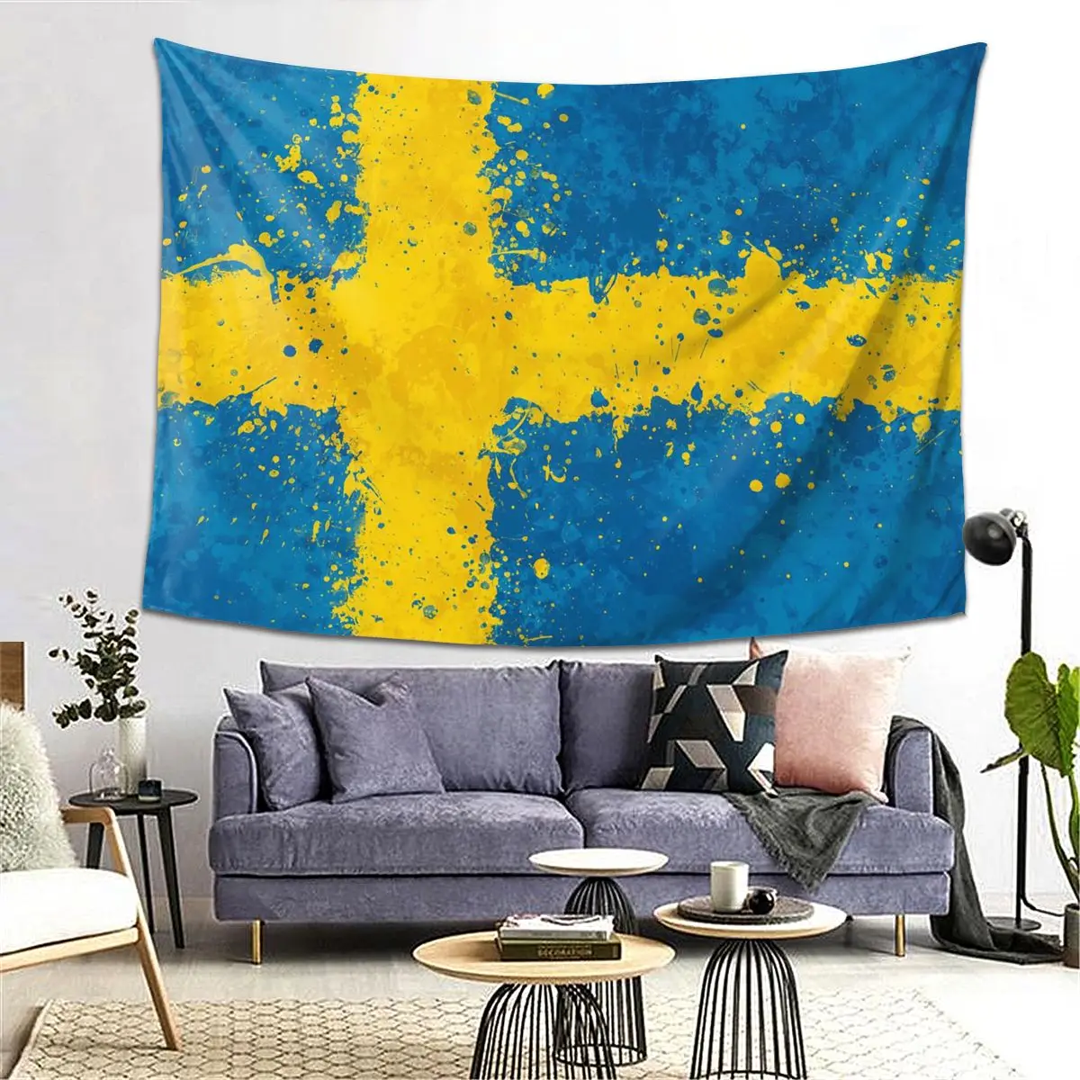 

Шведский гобелен с флагом, украшение, художественные эстетические гобелены для гостиной, спальни, дома, настенная ткань, настенная подвеска