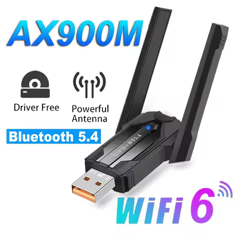 900Mbps USB WiFi Adapter Dual Band Bluetooth 5.4 2 in 1 Wi-Fi 6 Dongle Wireless Receiver For PC/Laptop Driver Free For Win10/11