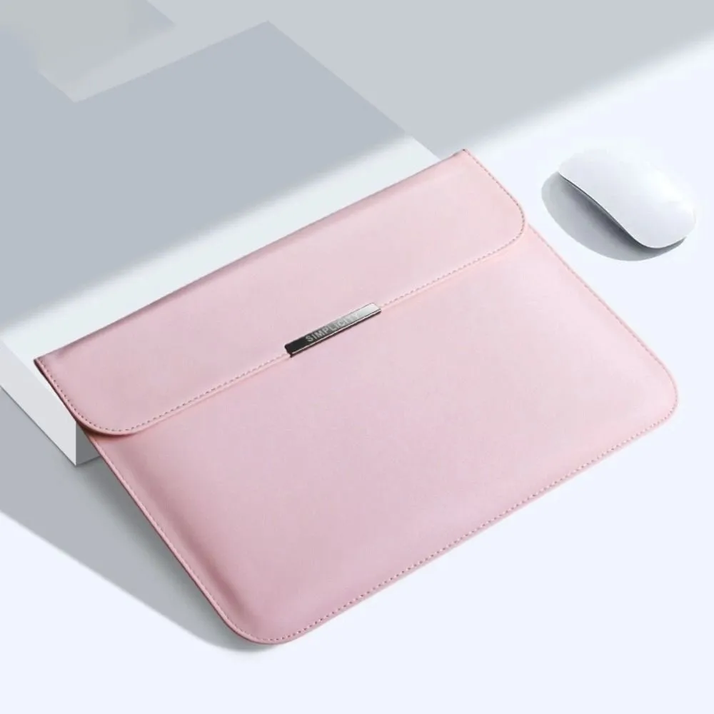 

Universal Portable Computer Storage Bag 14/15inch PU Leather Laptop Bag Solid Color Clutch Bag Tablet Cover Student