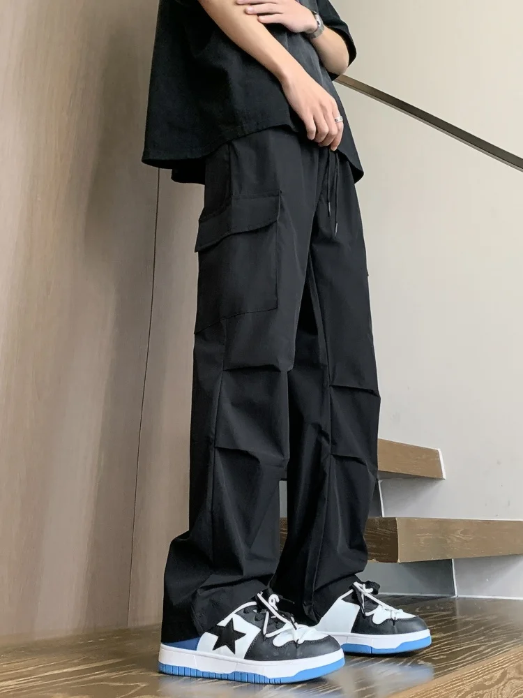 

Bla Utili Pants Men's Autumn New Sle American High Street Trend Loose Casual Straight Leg Long Trousers Paratrooper Wor...