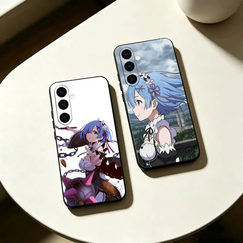 ReZero Gentle R-Rem Phone Case Black Silicone Soft For Samsung Galaxy A73,A72,A71,A70,A53,A52,A51