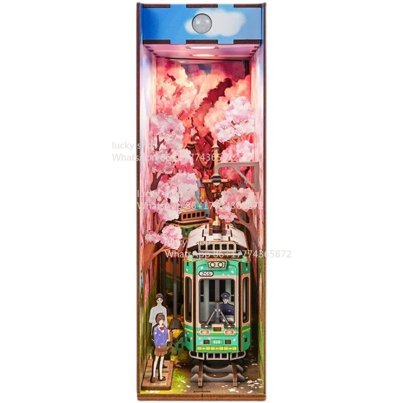 Induction Night Light Cherry Blossom Book Stand, Stylish Desktop Decorative Ornament, Ideal Gift for Ladies