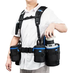 JJC Camera Lens Bag & Shoulder Strap System DSLR Lens Case Pouch Backpack for Canon Nikon Sony Fujifilm Photography Accessories