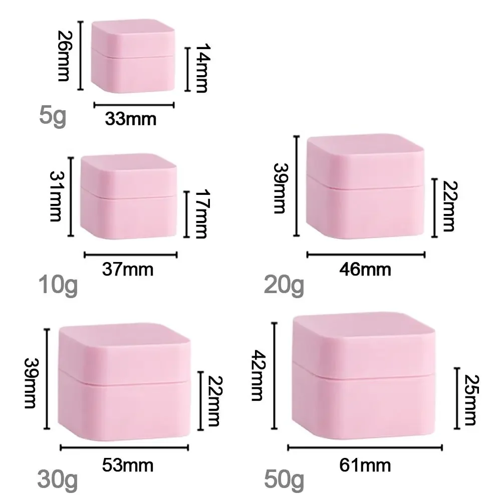 10 Stück 5g/10g/20g/30g/50g Quadratische Doppelschichtige Plastik-Reisebehälter für Lippenbalsam, Gesichtscreme, Lotion und Make-up-Aufbewahrung – Detail 4