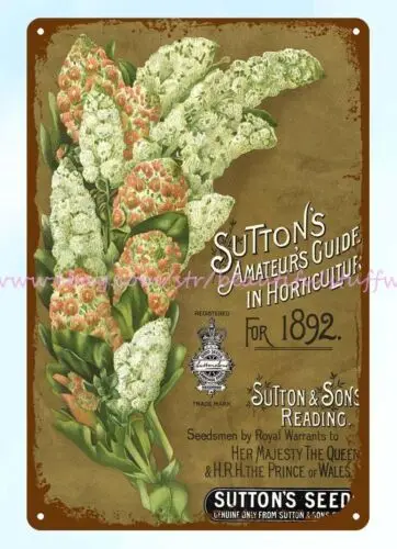 modern wall 1892 flowers Suttons amateurs guide in horticulture metal tin sign