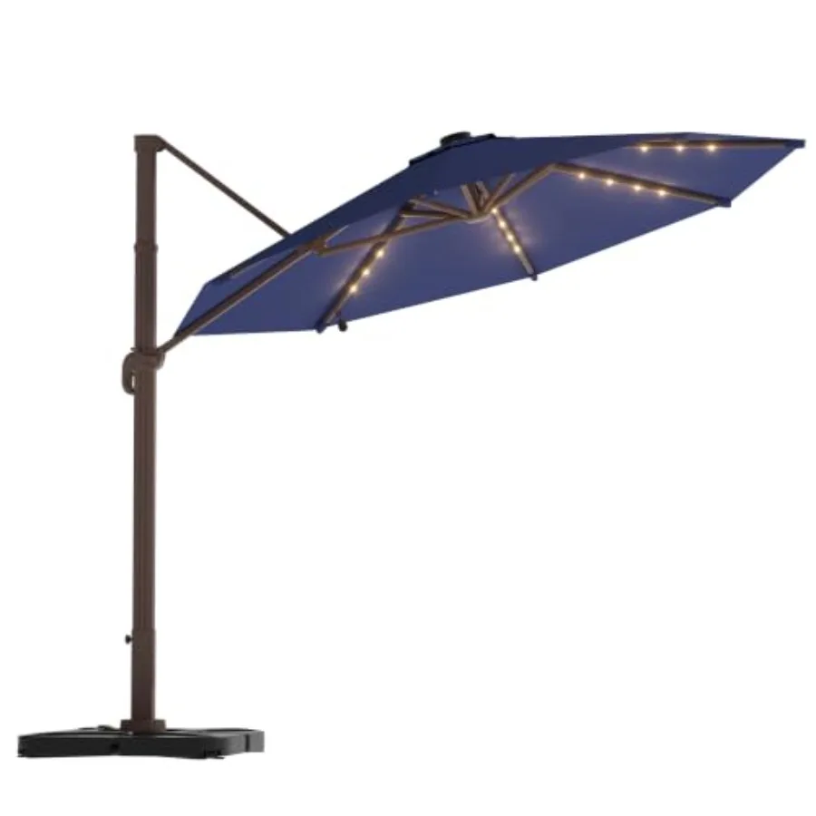 patio umbrella with lights, cantilever umbrella with base included