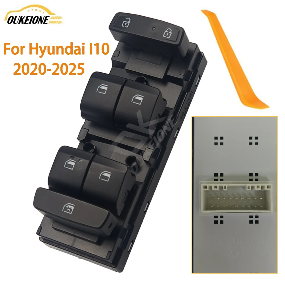 For Hyundai I10 2020 2021 2022 2023 2024 2025 Left Electric Master Power Window Contorl Switch Button 18Pins 93570-K6200NB