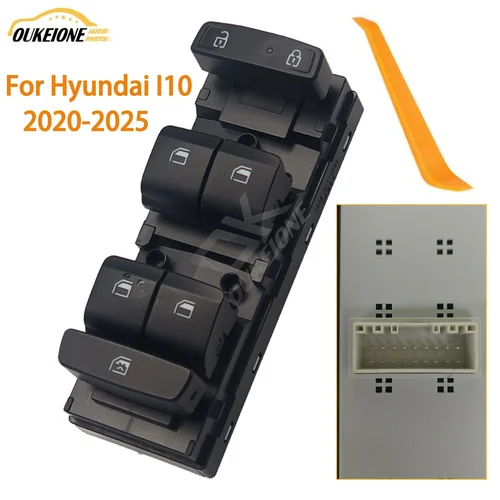 Para Hyundai I10 2020 2021 2022 2023 2024 2025 interruptor de control de ventanilla eléctrica principal izquierdo 18 pines 93570-K6200NB
