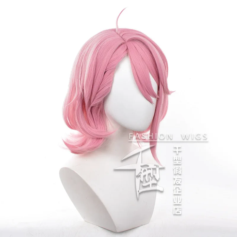 Anime Dandadan Aira Shiratori Cosplay Pruiken Roze Korte 35 cm Synthetisch Haar Shiratori Aira Halloween Christmas Party Haar + Pruik cap