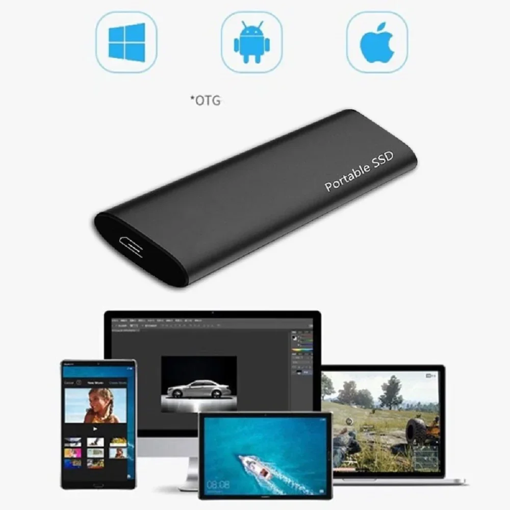 Portable External HD 1TB External Hard Drive SSD 500GB 2TB Memory USB 3.1 High Speed Flash Drive For Laptop PC Mac Laptop Phone