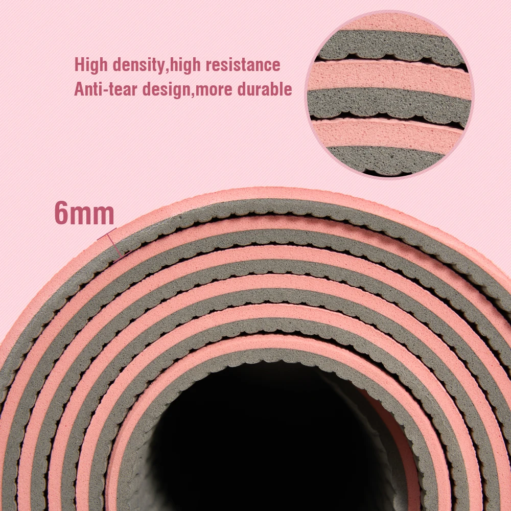 1pcs TPE Yoga Mat Non Slip High-density Yoga movement instruction Home Workout Mat for Pilates 183*57