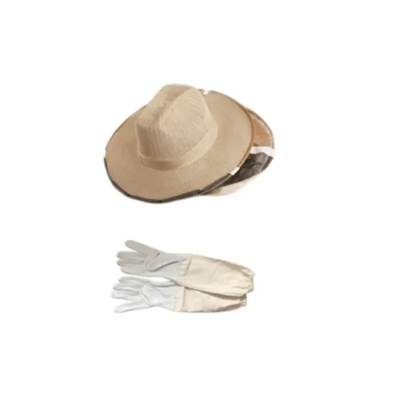 

Beekeeping Tools Eqiupment Wholesale Protective Suit Cowboy Hat White Leather Canvas Gloves