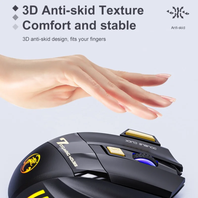 X7 ماوس ألعاب لاسلكي 2.4G BT5.0 وضع مزدوج RGB ضوء التنفس 3200 ديسيبل متوحد الخواص نوع-C قابلة للشحن 7 مفاتيح الفئران الصامتة سطح المكتب المحمول