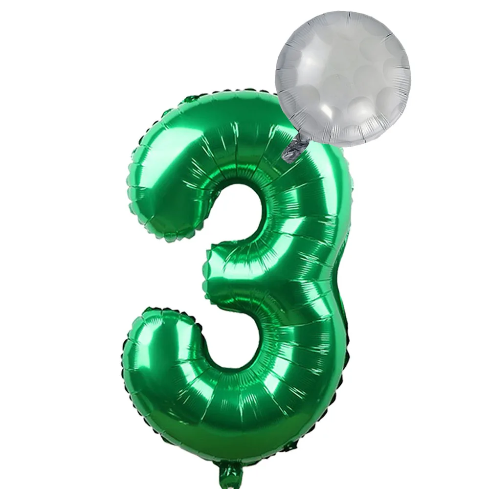 Golf 3th Birthday Party Decorations 32inch Green Number Balloon Golf Theme 3th Birthday Balloon Sport Golf Birthday Decorations