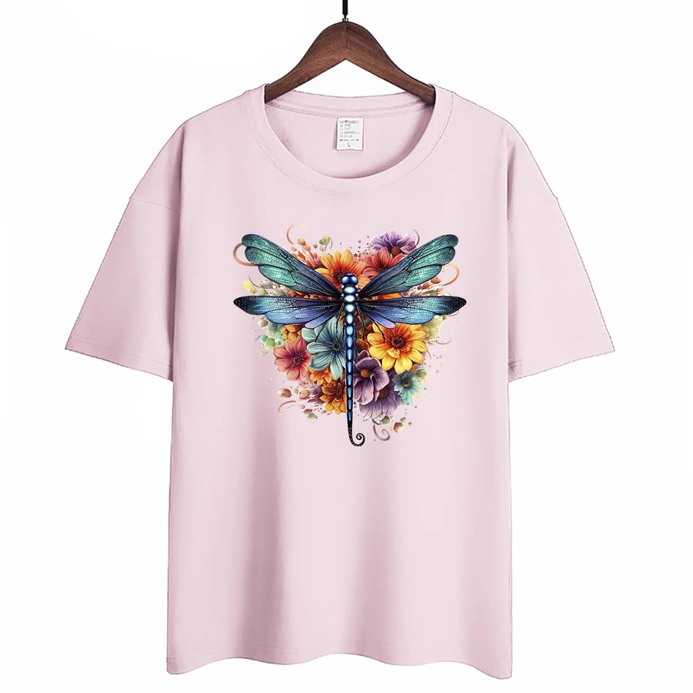 New 25cm Colorful Flower Dragonfly Iron-On Transfers Sticker For T-Shirts DIY Washable Heat Transfer Patch For Clothes Stickers