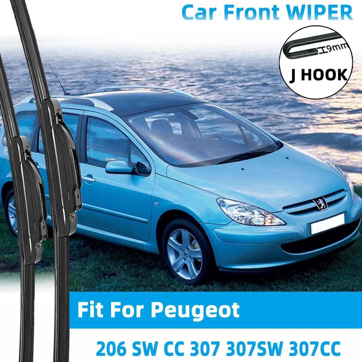 

Front Wiper Accessorie Double Rubber Car Wipers for Peugeot 206 Hatchback SW CC 307 307SW 307CC 1998-2006 Brushes New Upgraded