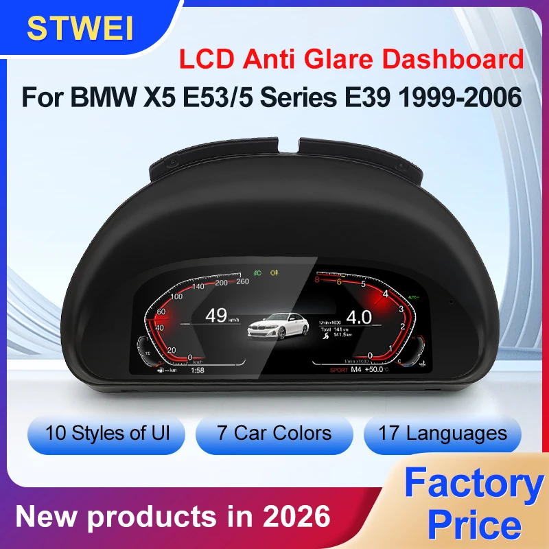 

STWEI 2026 New Product Facroy Price Digital LCD Car Dashboard For BMW 5Series E38 E39 X5 E53 Instrument Cluster Panel Cockpit