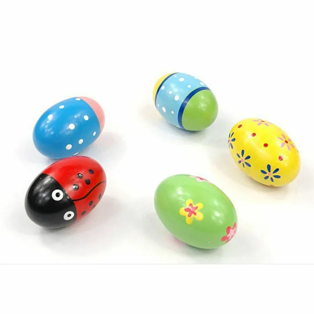 Music Shaker Egg Wooden 1 Pc Baby Colorful Durable Handy Musical Percussion Rattle Replacement Classroom Musical Instruments