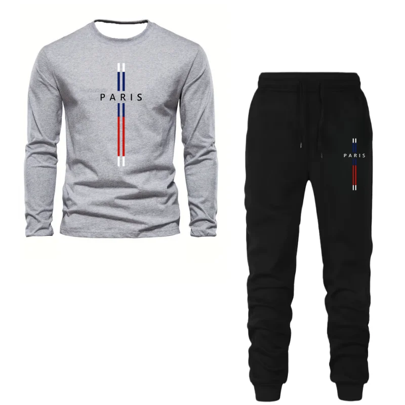 Autumn And Winter Two-Piece Versatile Daily Men's Sleepwear Long Sleeved Pants Letter Printed Pattern Basic Shirt Home Suit Set