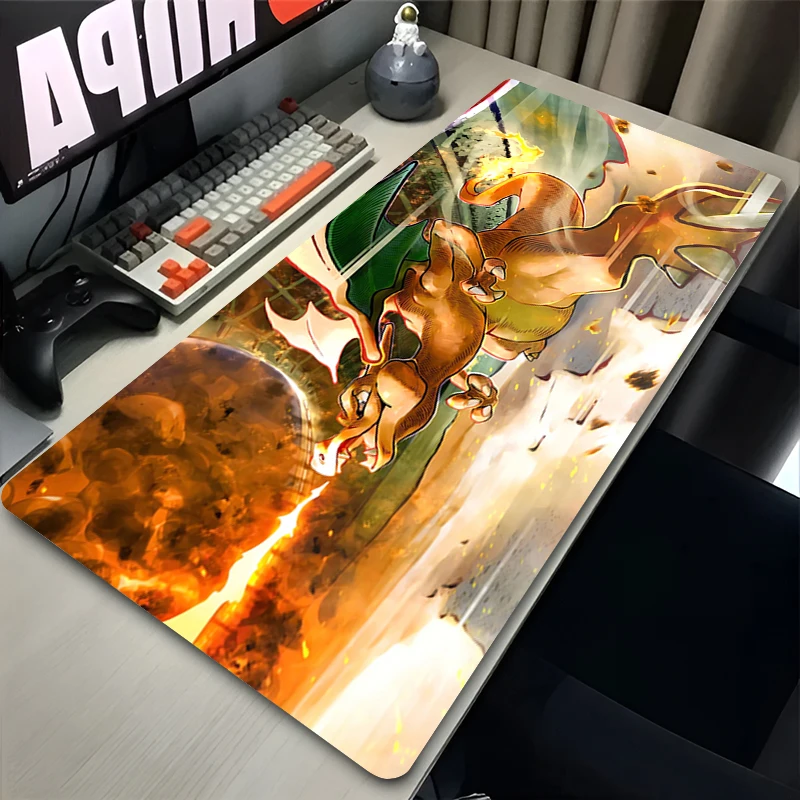 Exquisite Mouse Pad Large Gamer Keyboard Desk Mouse Mat Pokemon Charizard Laptop Rubber Tapis Souris Gaming Notbook PC Mousepad